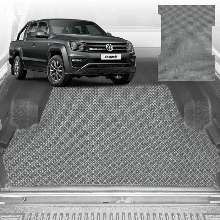 6D Diamond Ute Tub Mat for VolksWagen Amarok Dual Cab 2022-Current (With Factory Plastic Tub Liner) - Grey