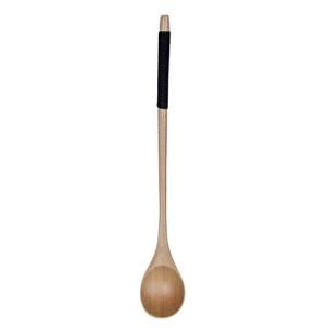 Anygleam Wooden Black 6pcs Wooden Tea Long Spoon Kitchen Tableware