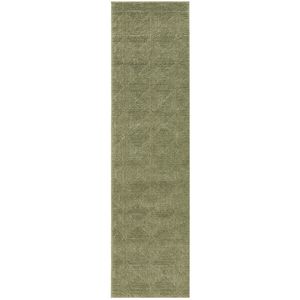 Avid Shilo Green 400x80cm Runner - Large Power Loomed Rug