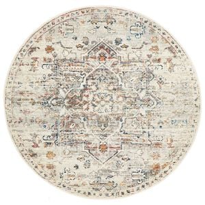 The Rug Connection Sol 911 Off White 240x240cm - Large Round Transitional Pet Friendly Indoor Rug