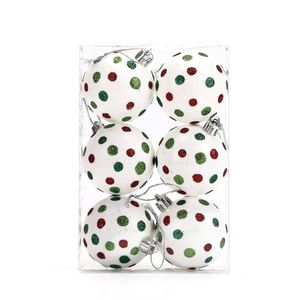 Catzon 6 Pcs Christmas Balls 6CM Shatterproof Plastic Painted Baubles for Xmas Tree Decor-Set6