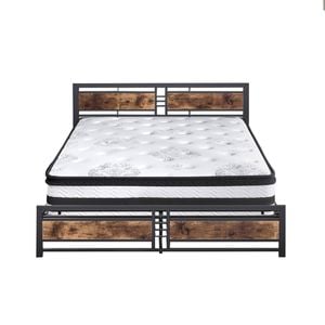 Levede Industrial Bed Frame & 5-Zone Pocket Spring Mattress Queen