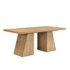 180cm Rectangular Dining Table, Long Dining Room Tables with Double Pedestal for Dining Room, Oak