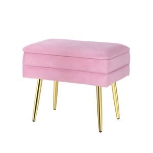Artiss Ottoman Storage Stripe Small Pink