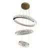 AARON 3 Ring Crystal Chandelier Tri-colour LED (Gold)