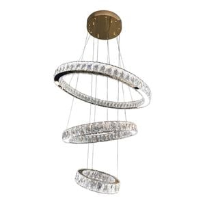 Element Lighting AARON 3 Ring Crystal Chandelier Tri-colour LED (Gold)