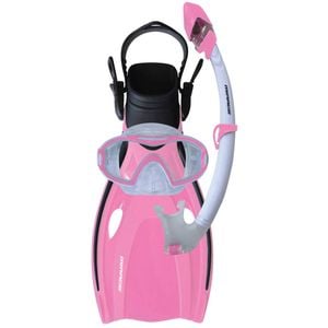 Mirage Horizon Dry Silicone Junior Snorkelling Mask/Snorkel/Fins Set S/M Pink