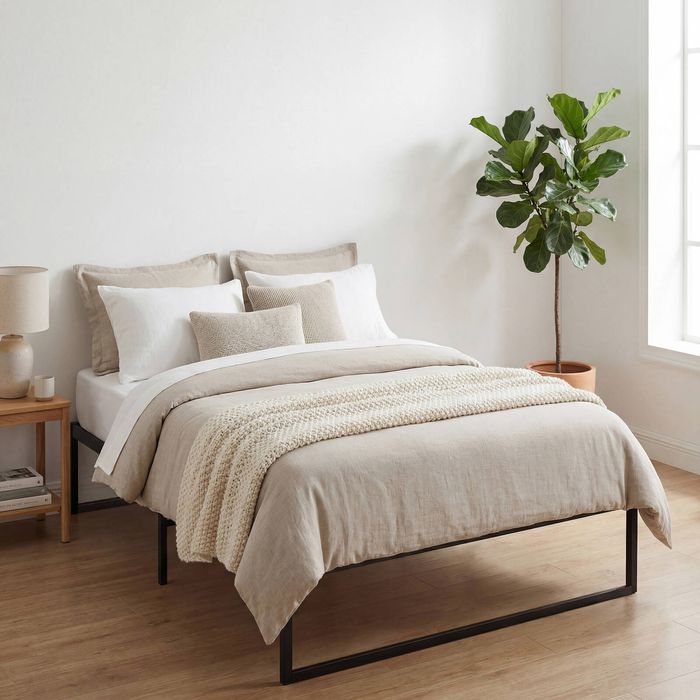 Ufurniture Metal Bed Frame Single 41cm Height Mattress Base Support Black