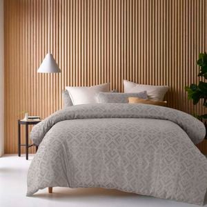 Accessorize Bedroom Collection Queen Light Slate Grey Gregory Jacquard Quilt Cover Set