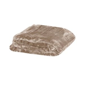 Bloomington 400gsm Soft Plain Faux Mink Blanket Queen 200x240 cm Latte
