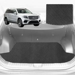 6D Diamond Car Boot Mat for Mercedes-Benz GLS-Class (X166)2012-2019-(3rd Row seats up/7 seater)-Cargo Mat-Black-Outback GT