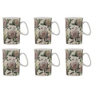 6PK Ashdene Trudy's Garden Waratah Kitchen New Bone China Drinking Mug 320ml