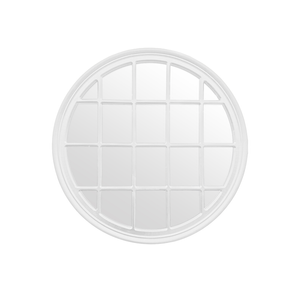 Elegant Collections Matt White Round Mirror