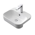 Caroma White Semi Recess Luna Basin With 1 Tap Hole