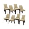 Claire Set of 8 Dining Chair Genuine Leather Solid Rubber Wood Frame - Taupe