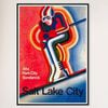 Galrie Vintage Ski Poster of Salt Lake City Utah Classic American Art Décor, Black Frame, A3 30 x 42cm (12 x 16inch)
