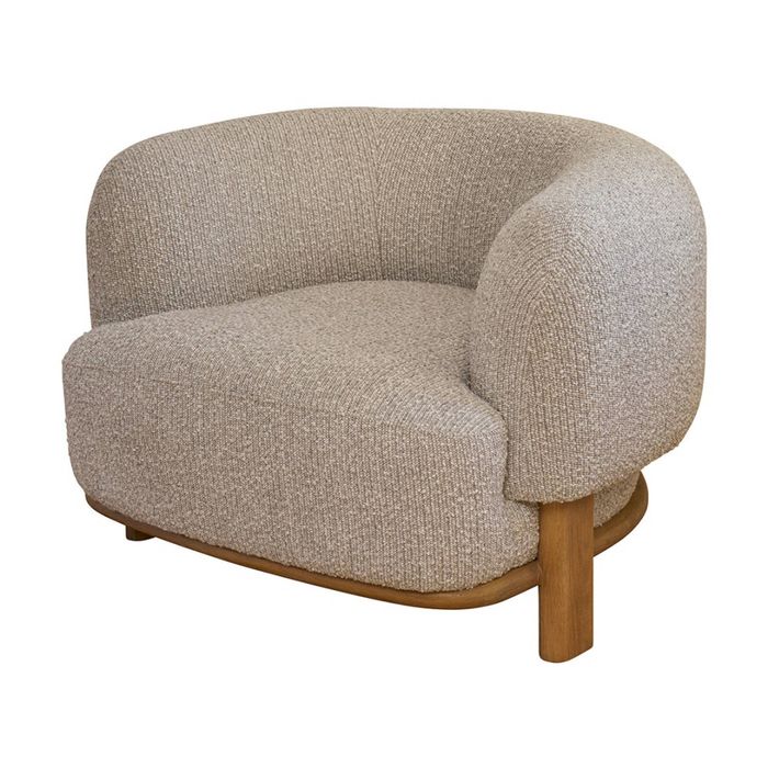 1825 Interiors Mauritius Occasional Fabric Chair With Ash Timber Frame Beige
