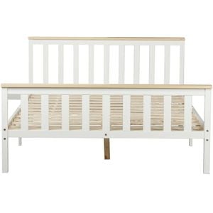 Glebe Pine Wood Double Bed Frame - White