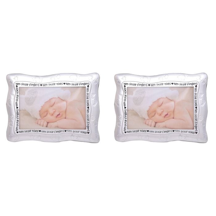 2PK Gibson Gifts Baby/Newborn Footprints Picture Frame 6x4"