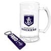 Afl Stein And Opener Set - Fremantle Dockers - Drink Cup Mug - Retail Boxed