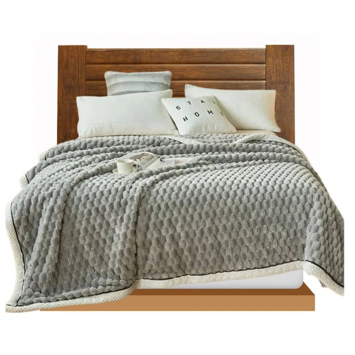 Anycozy Grey Velvet Soft Fluffy Warm Throw Blanket 150x200cm
