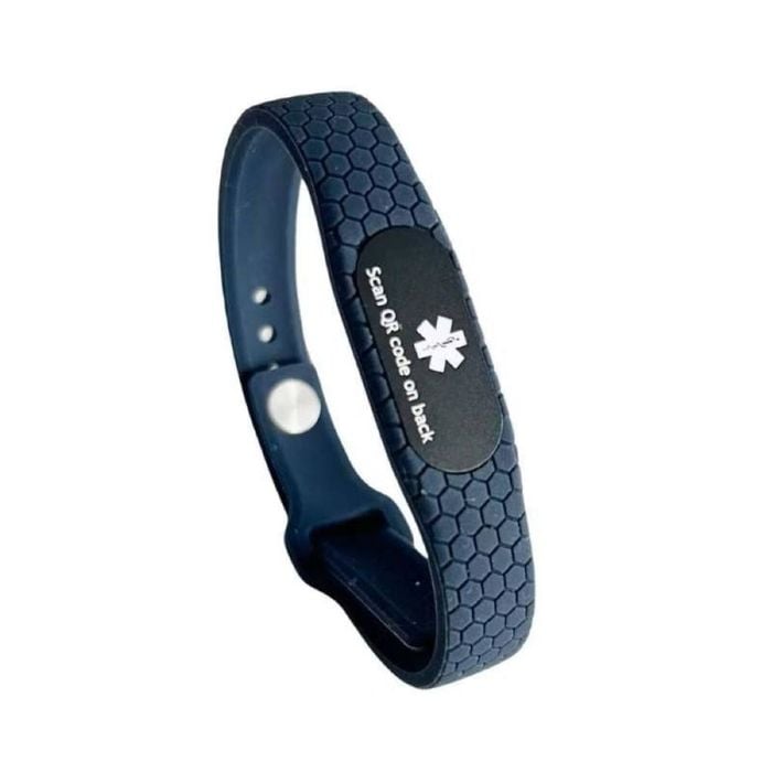 MEDI-ID  Medical ID MED-LGE Navy Silicone Wristband
