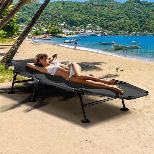 Costway Folding Camping Beds Stretcher W mattress Grey Bunnings Australia