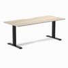 Desky Fixed Height Scalloped Melamine Office Desk Matte Black Frame 180cm