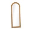 Oikiture Full Length Arch Mirror 165x60cm Natural Wood Wall Mounted Home Decor