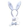3pcs Set Animal Costume Dress Up Party Bow Tie Tail Ears Book Week - White Rabbit - White | White Rabbit
