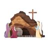 P&P Multicolour Wooden Easter Nativity Scene Religious Christian Tabletop Decoration Set