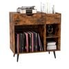 Costway Record Player Stand Large Turntable Stand W/power Outlets Storage Cabinet