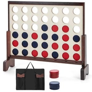 Costway Giant 4-in-a-row Game Set Jumbo 4-to-score Chess Board Game Natural