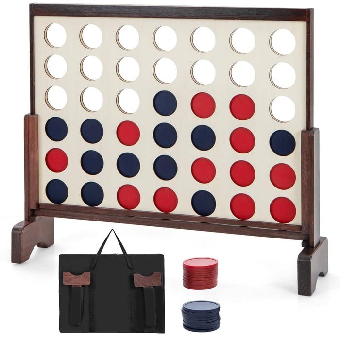 Costway Giant 4-in-a-row Game Set Jumbo 4-to-score Chess Board Game Natural
