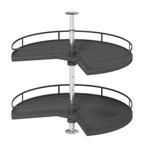 Kaboodle Corner Rotating Tray 2 Tier Solid Shelf