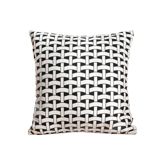 SOGA 50cm Black & White Pattern Throw Pillow Thick Comfort Pro Polyester Fiber Cotton