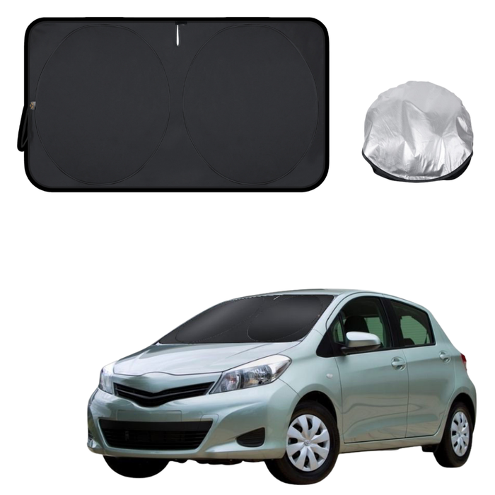Front Windscreen Sun Shade for Toyota Yaris 2011 - 2020 XP90, XP130 - Standard 150 x 85 cm - Black
