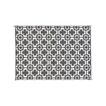 Outdoor Rug / Camping Mat - Funky Retro Flowers Grey And White