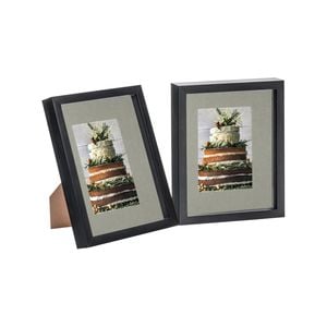 Nicola Spring 8" x 10" Black 3D Box Photo Frames - 4" x 6" Mount - Pack of 2