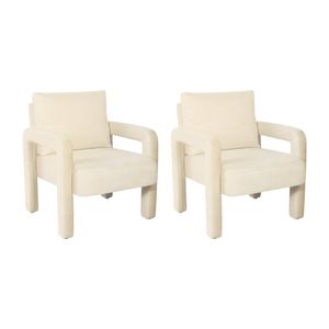 Oikiture 2x Lounge Armchair Velvet