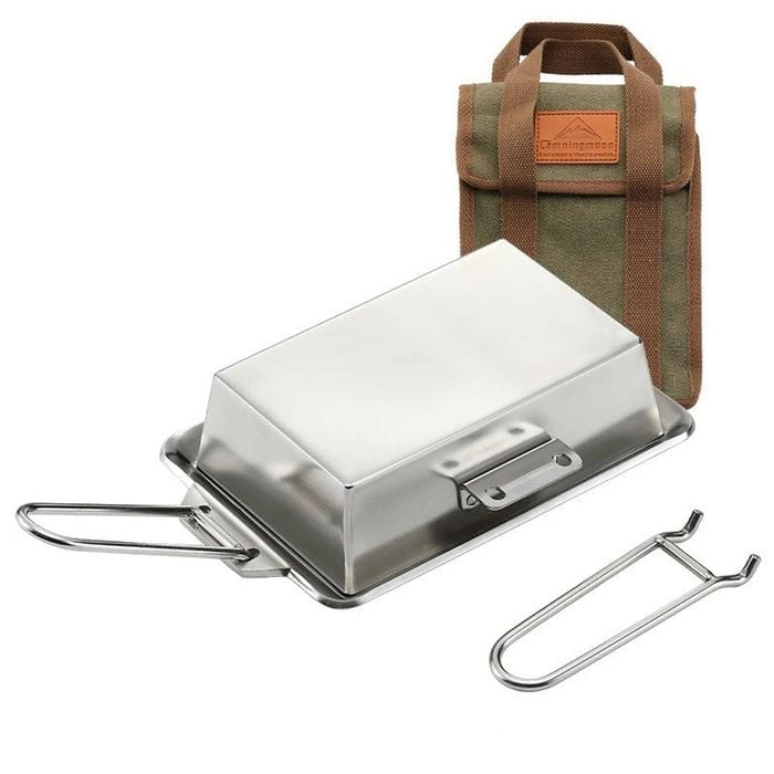 NNEOBA Portable Thickened Camping Frying Pan Silver