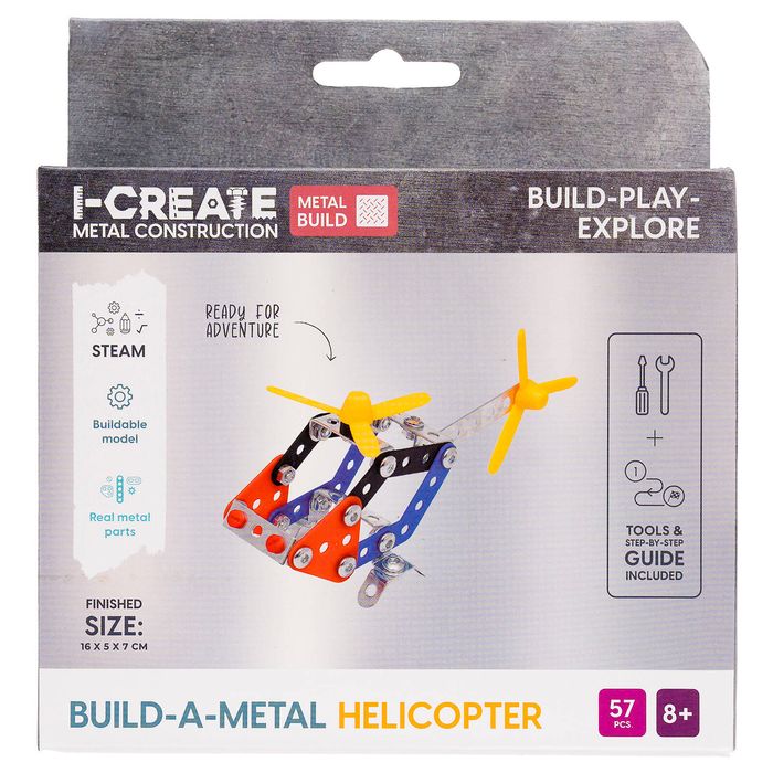 iCreate Build Your Own Metal Aircraft Kit - 57 Piece Set