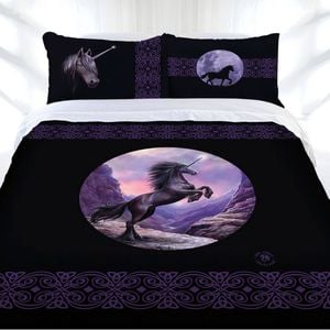 Anne Stokes Black Unicorn Quilt Cover Set Double