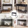Homfurn Console Table – 100cm, Black, 3 Drawers With Open Shelf, Vintage Handles, Minimalist Design