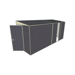 Build-a-Shed 1.5 x 4.5 x 2m Hinged Door Tunnel Shed with Hinged Side Door - Grey