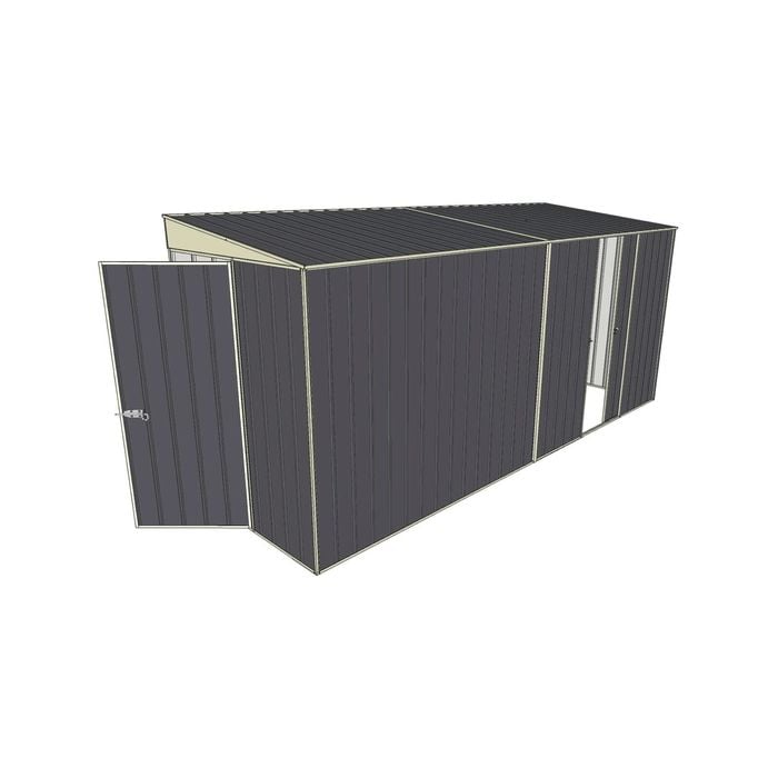 Build-a-Shed 1.5 x 4.5 x 2m Hinged Door Tunnel Shed with Hinged Side Door - Grey