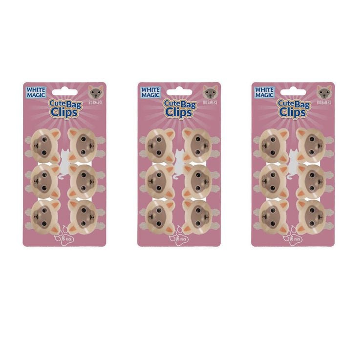 3x 6pc White Magic Cute Tidy Bag Clip Food Saver Sealer Set 4.5cm Burmese