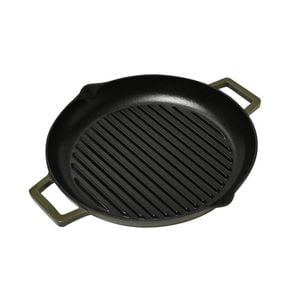 Classica Cast Iron Grill Pan Kitchen Cooking 31cm Olive Green