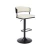 IHOMDEC Modern Wing Back Adjustable Swivel Bar Stools White