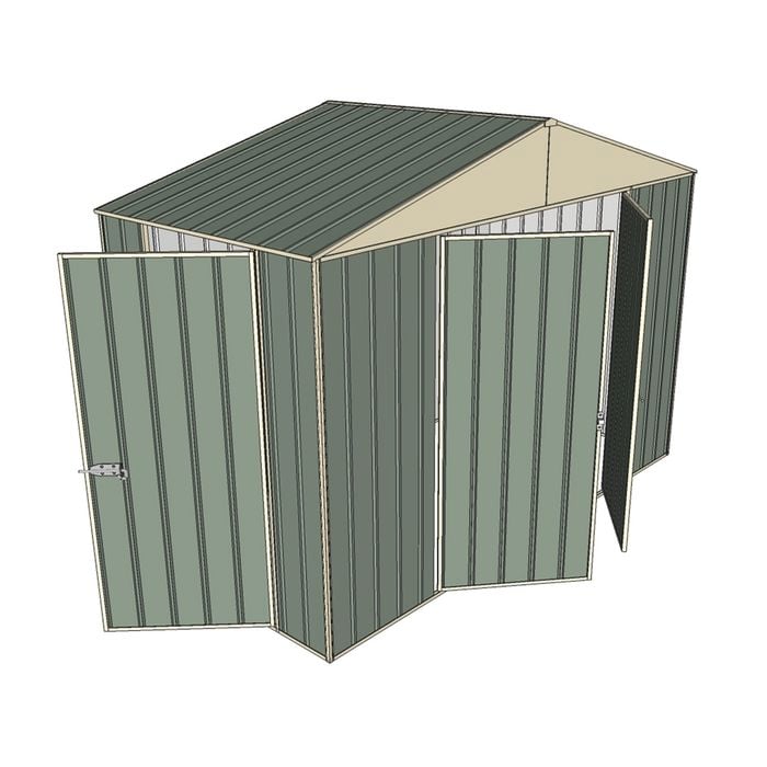 Build-a-Shed 3.0 x 1.5 x 2.3m Triple Hinge Door Narrow Shed - Green